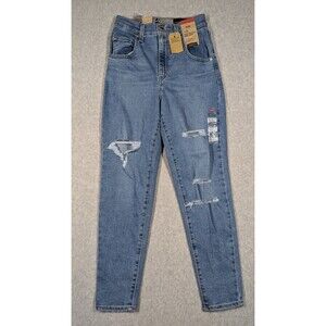 Levis‎ SilverTab Women Jeans 25x26.5 High Waist Mom Jeans Tapered Relax Stretch